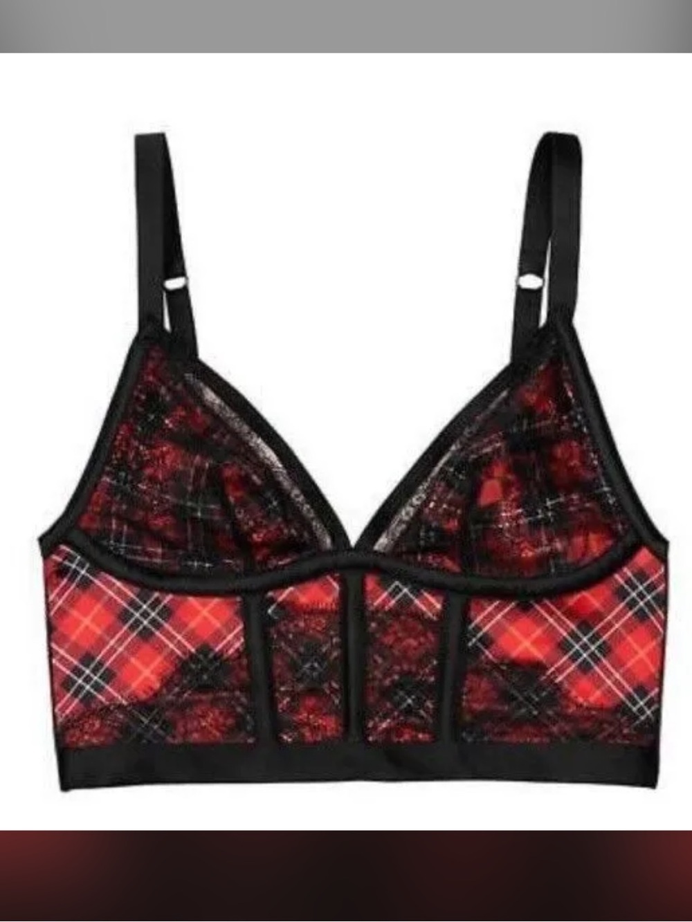 Victorias Secret Very Sexy Wireless Plaid Long Line Bralette